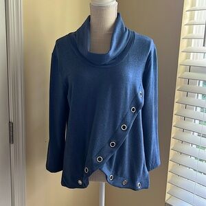 Notations cowl neck light weight fleece pullover